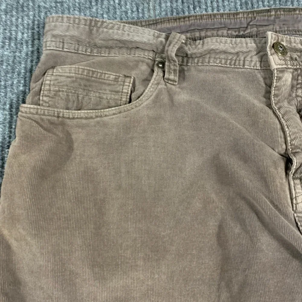 Prana Pants Mens‎ 38x32 Brown Corduroy Straight Leg Organic Cotton Blend Casual